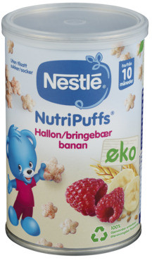 Nutripuffs Bringebær Banan 8m 35g