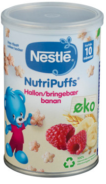 Nutripuffs Bringebær Banan 8m 35g