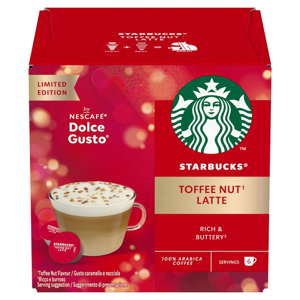 Starbucks Toffee Nut Latte 12 Coffee Cpsl 127.8G
