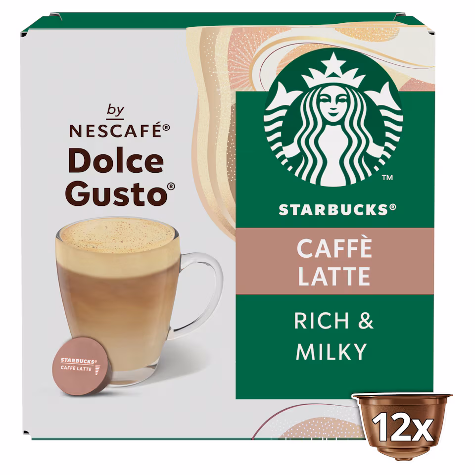 Starbucks Caffè Latte by Nescafe Dolce Gusto Coffee Pods x12 121.2g