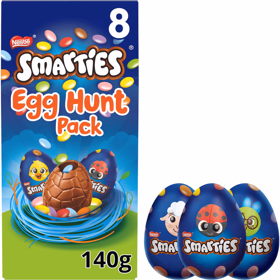 Smarties Milk Chocolate Easter Egg Hunt 8 Pack 140G
