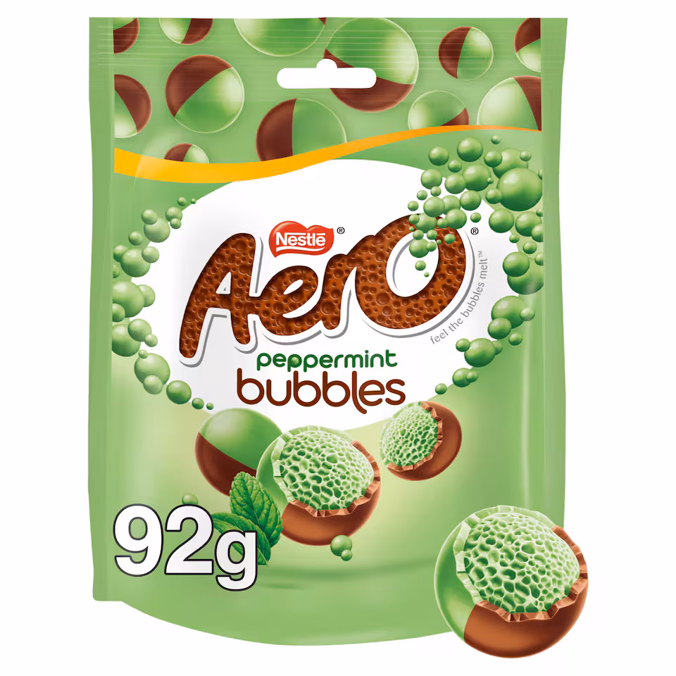 Aero Bubbles Peppermint Mint Chocolate Sharing Bag 92g