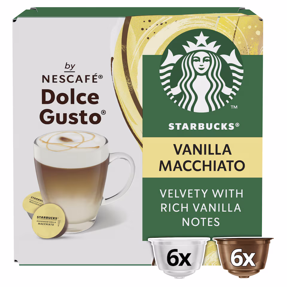 Starbucks by Nescafe Dolce Gusto Madagascar Vanilla Macchiato Coffee Pods x12 132g