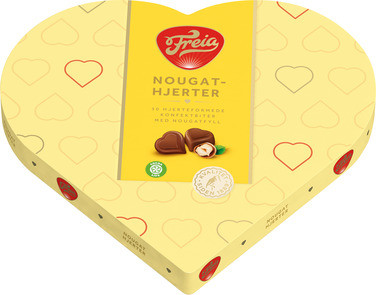 Sjokoladehjerter med Nougatfyll 165g Ltd FREIA