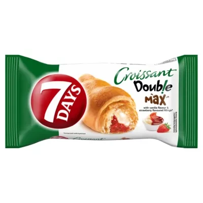7 Days Double Max Croissant with Vanilla Flavour & Strawberry Flavoured Fillings 80g