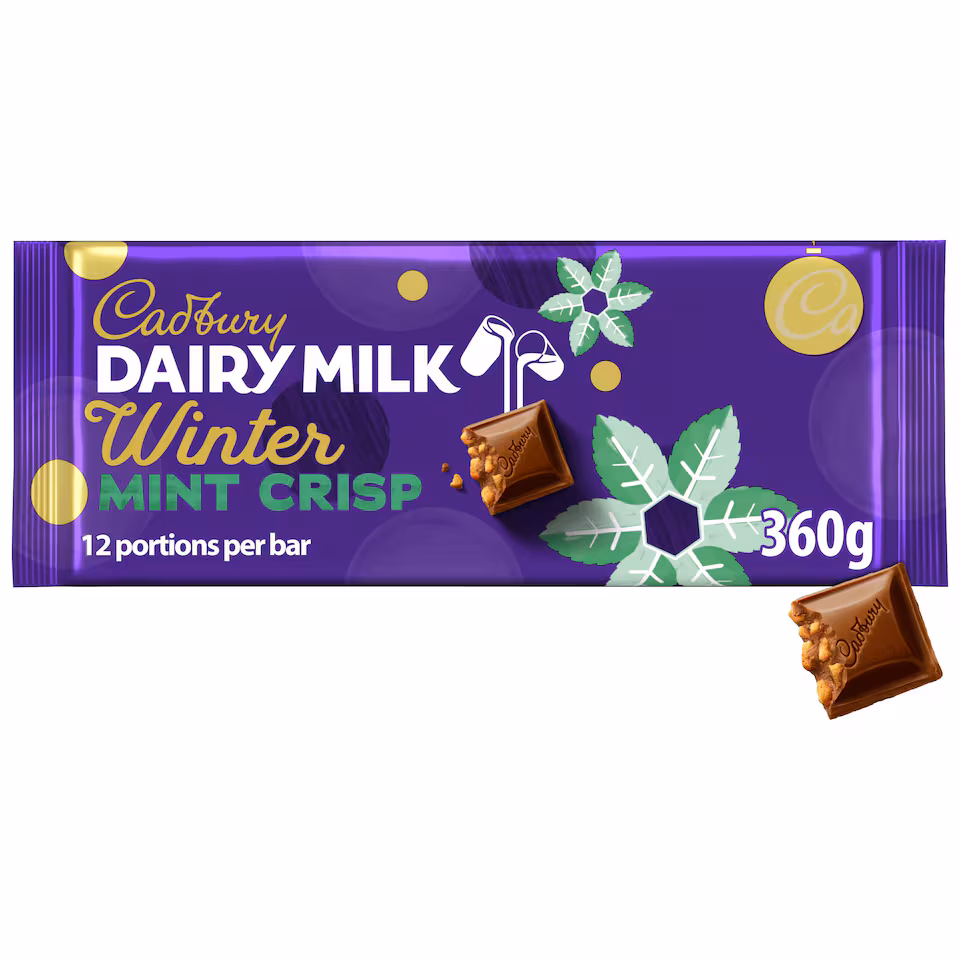 Cadbury Dairy Milk Winter Mint Crisp Chocolate Bar 360g