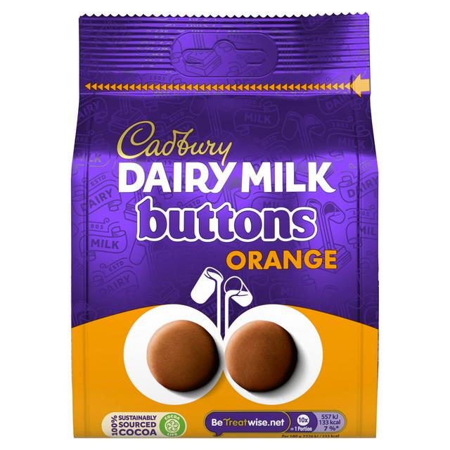Cadbury Dairy Milk Orange Chocolate  Buttons Pouch 100g