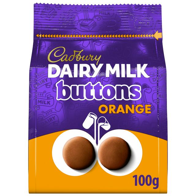 Cadbury Dairy Milk Orange Chocolate Buttons Pouch 100g