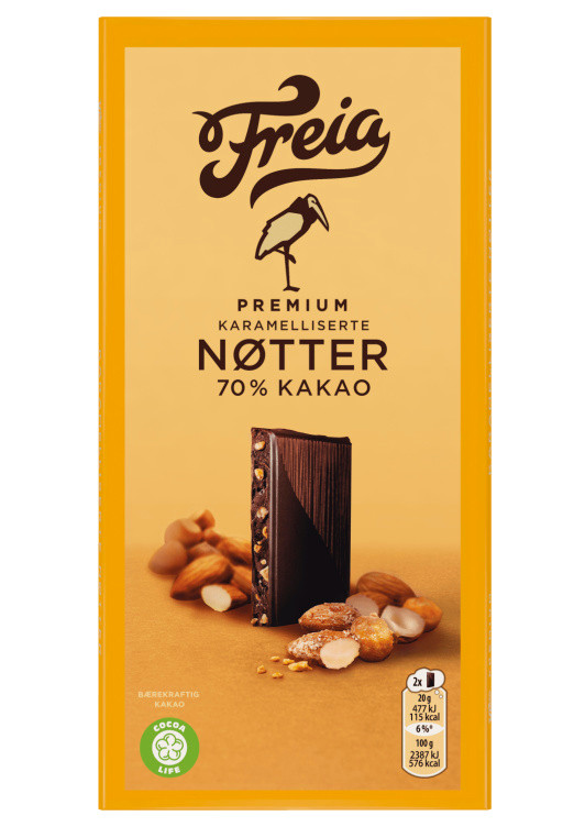 Premium Dark 70% Karam. Nøtter 100g Freia