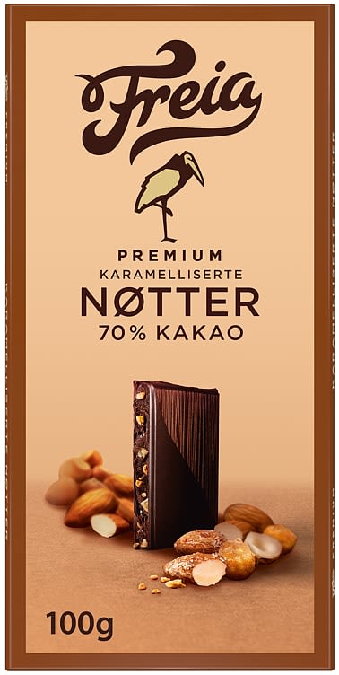 Premium Dark 70% Karam. Nøtter 100g Freia