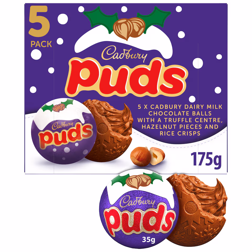 Cadbury Dairy Milk Chocolate Xmas Puds 5 Pack 175g