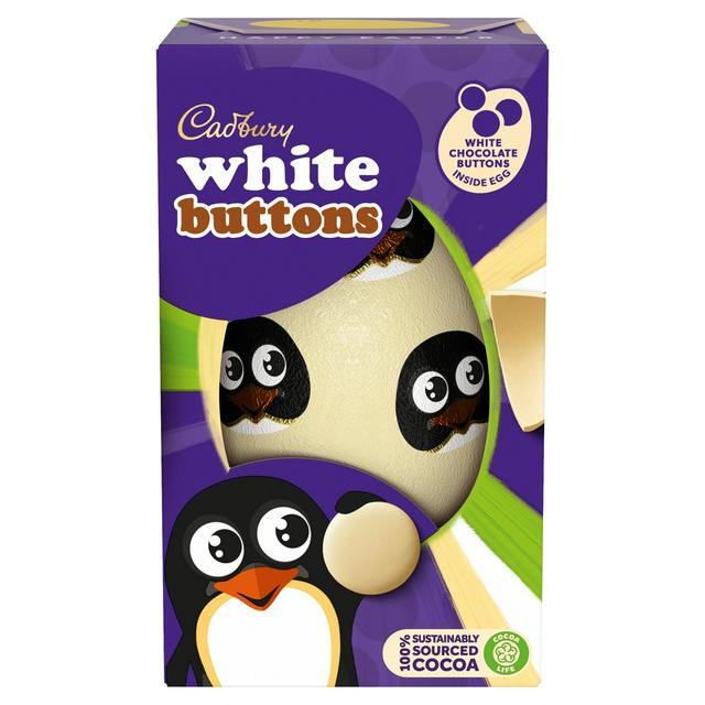 Cadbury Meduim White Buttons Chocolate Egg 98g