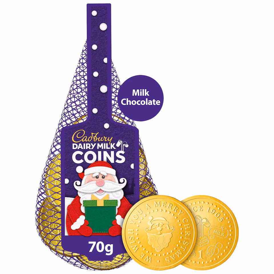Cadbury Dairy Milk Chocolate Xmas Coins Bag 70g