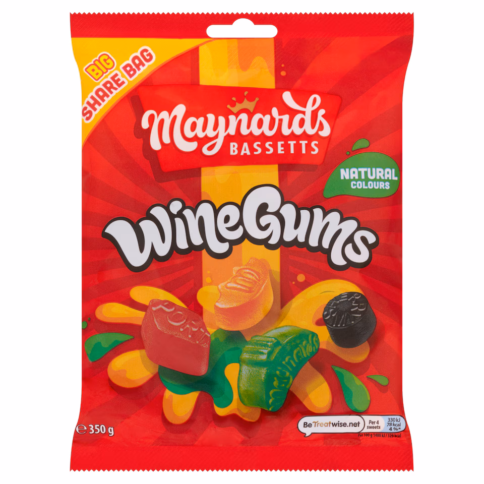 Maynards Bassetts Wine Gums Sweets Sharing Bag 350G