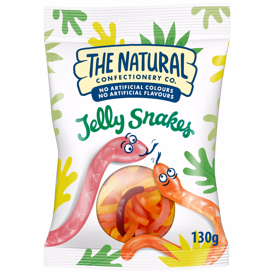 The Natural Confectionery Company Jelly Snakes Sweets Bag 130g