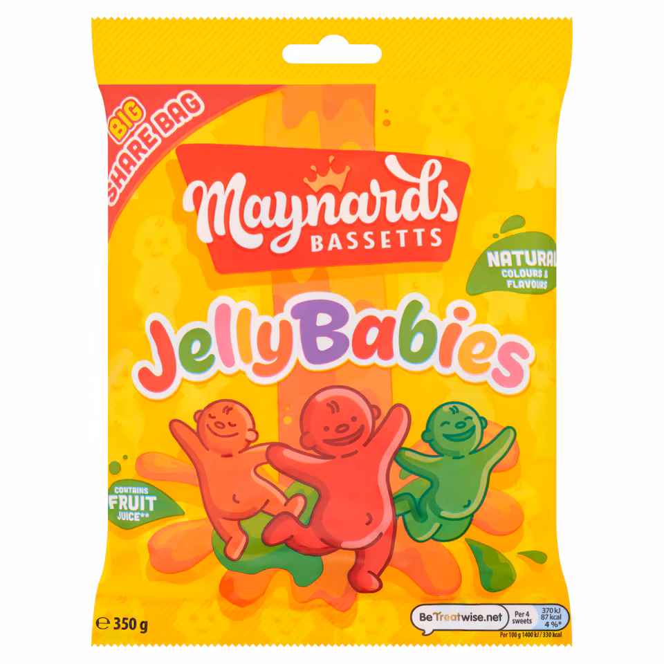 Maynards Bassetts Jelly Babies Sweets Sharing Bag 350G