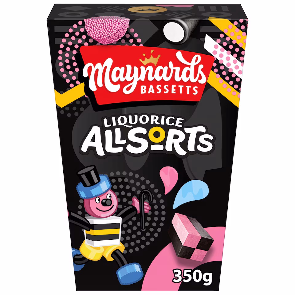Maynards Bassetts Liquorice Allsorts Sweets Carton 350G