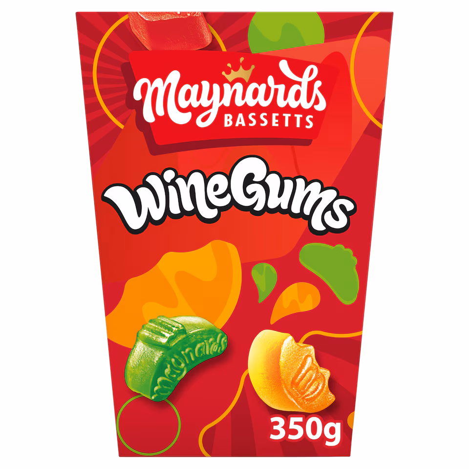 Maynards Bassetts Wine Gums Sweets Carton 350G