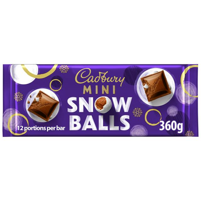 Cadbury Dairy Mini Snowballs Milk Chocolate Sharing Bar 360g