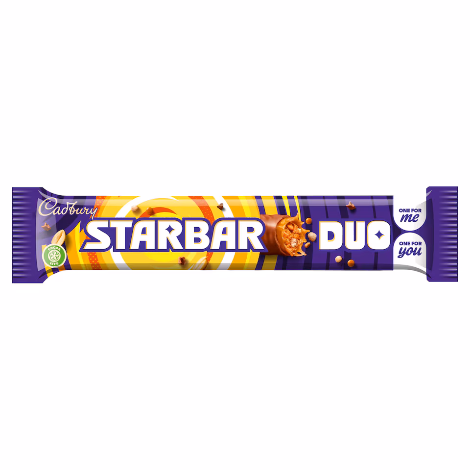 Cadbury Starbar Duo Milk Chocolate Bar 74g