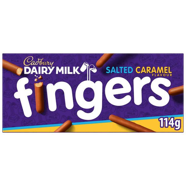 Cadbury Dairy Milk Fingers Salted Caramel Flavour Biscuits 114g