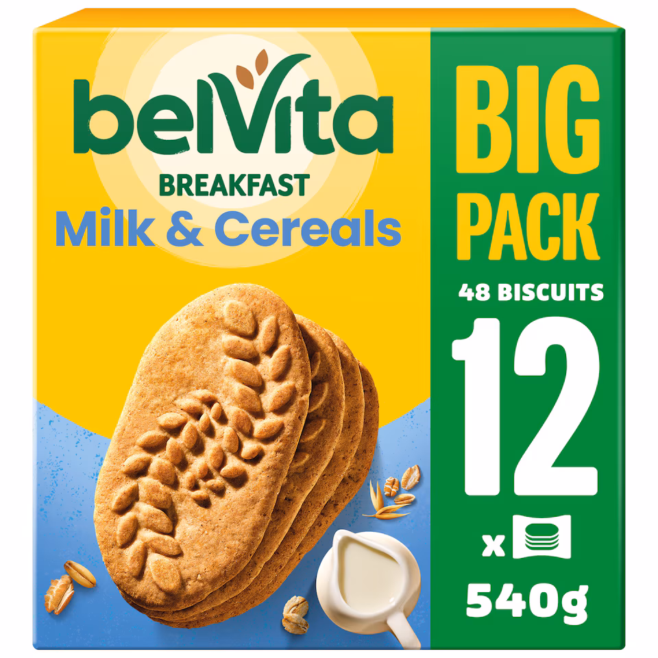 BelVita Breakfast Biscuits Milk & Cereals Snack Bars 12 Pack Multipack 540G