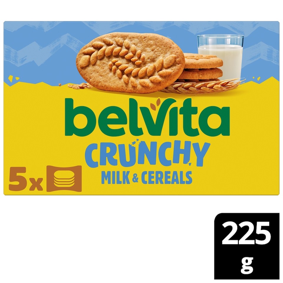 Belvita Breakfast Milk & Cereal Biscuit Snack Bars Pack 5 x 45g