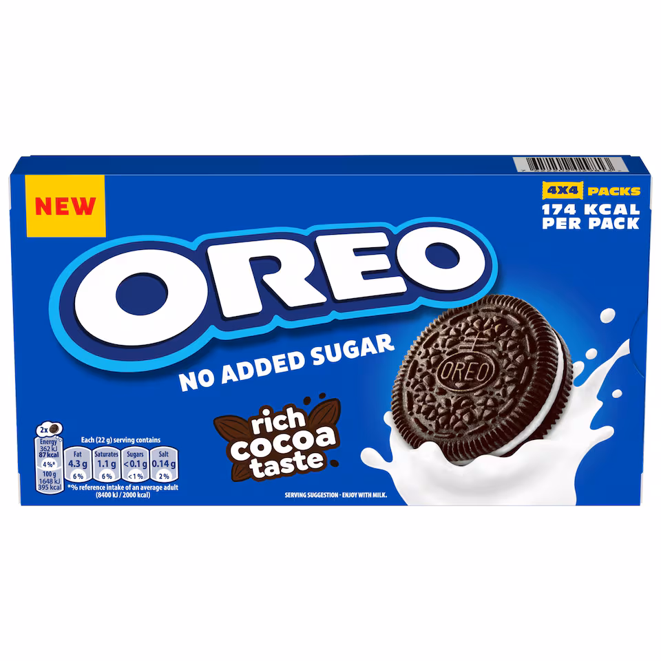 OREO No Added Sugar Vanilla Cookie Sandwich Biscuits 176g