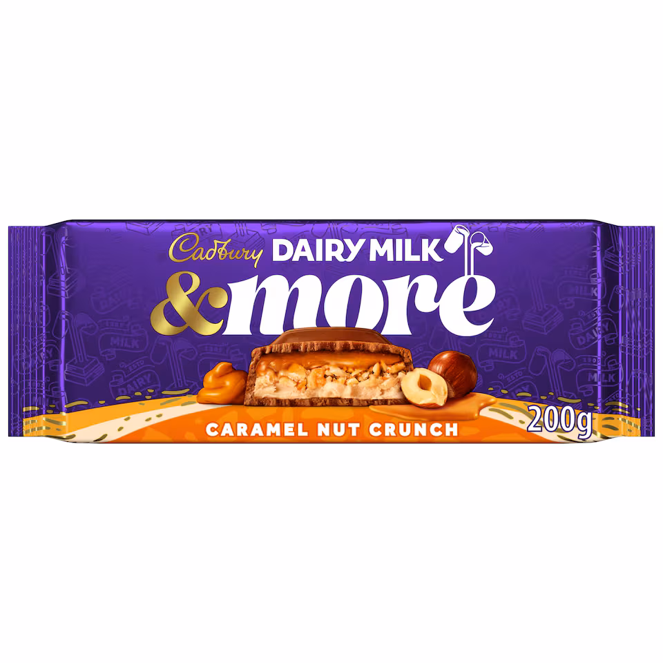 Cadbury Dairy Milk &More Caramel Nut Crunch Chocolate Bar 200g