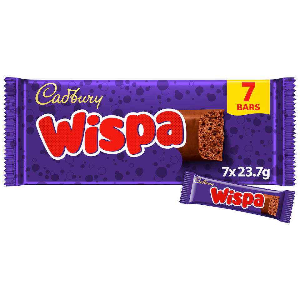 Cadbury Wispa Chocolate Bar Multipack 7 Pack 7 x 23.7g
