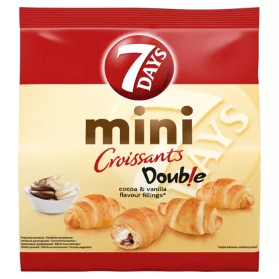 7 Days Mini Croissants Double Cocoa & Vanilla Flavour Fillings 185g