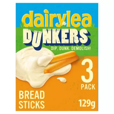 Dairylea Dunkers Bread Sticks Cheese Snacks 3 Pack Multipack 129g (3 x 43g)