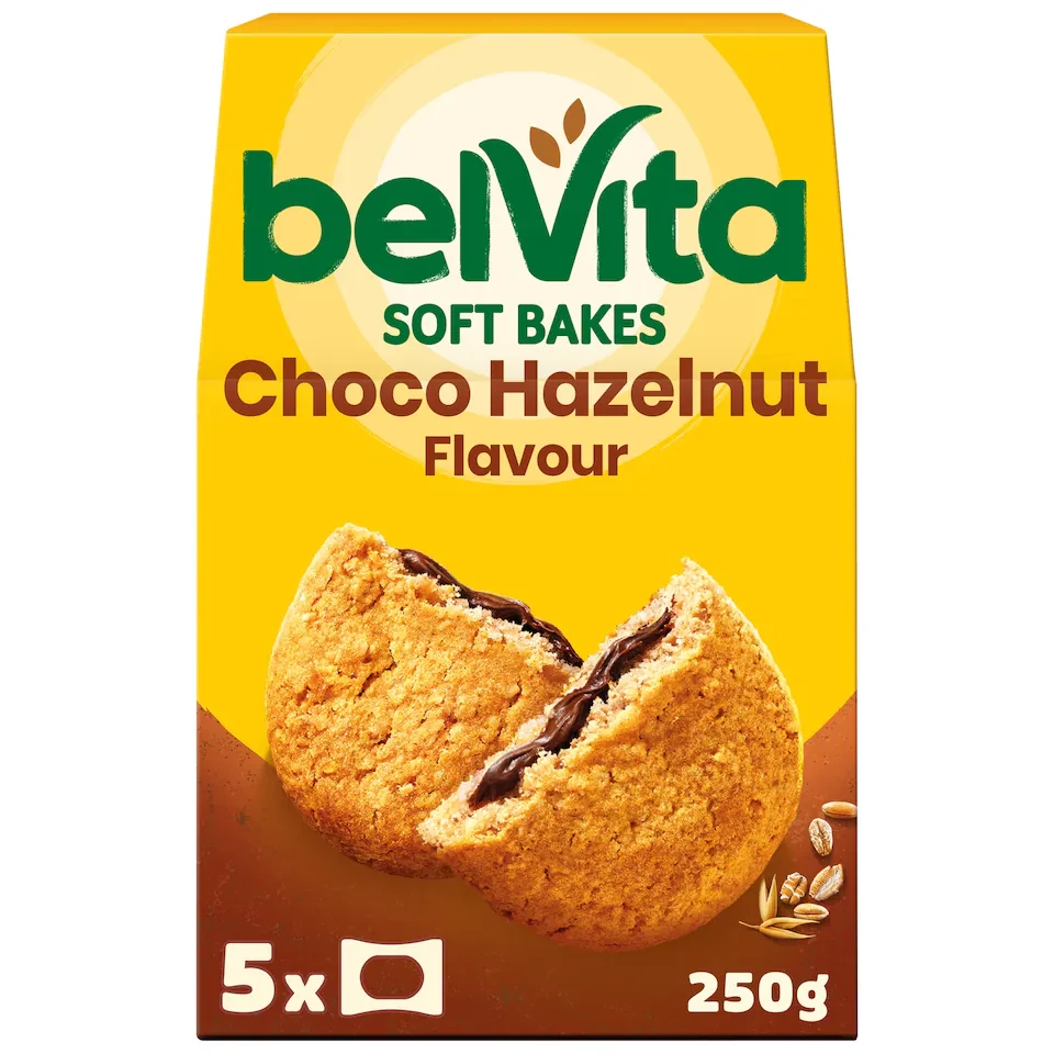 Belvita Breakfast Soft Bakes Chocolate Filled Cereal Snack Bars Pack 5 x 50g
