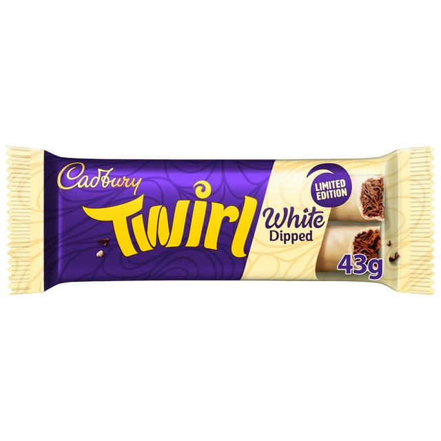 Cadbury Twirl White Dipped Chocolate Bar 43g