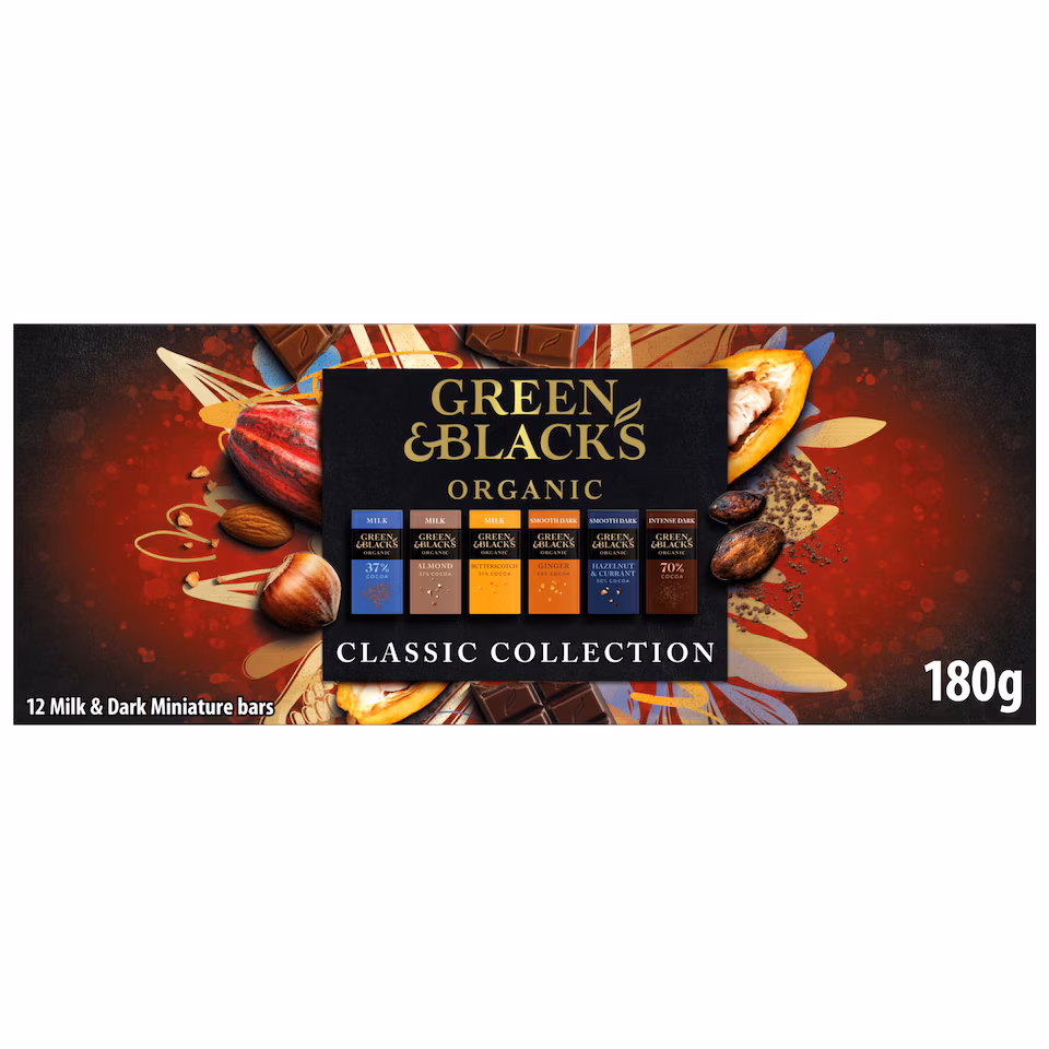 GREEN & BLACK'S Organic Milk & Dark Miniature Bars 12X15g