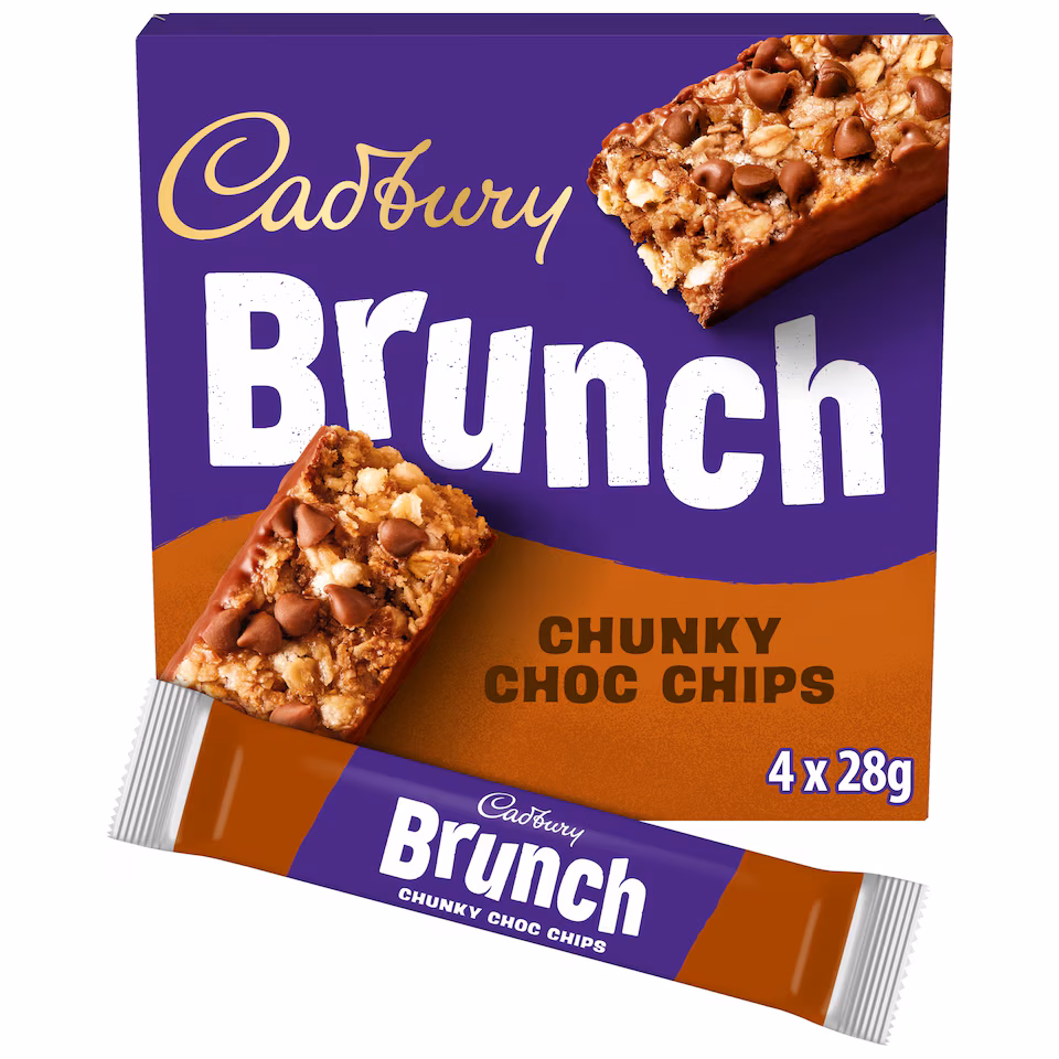Cadbury Brunch Chocolate Chip Wholegrain Cereal Bars 4 x 28g