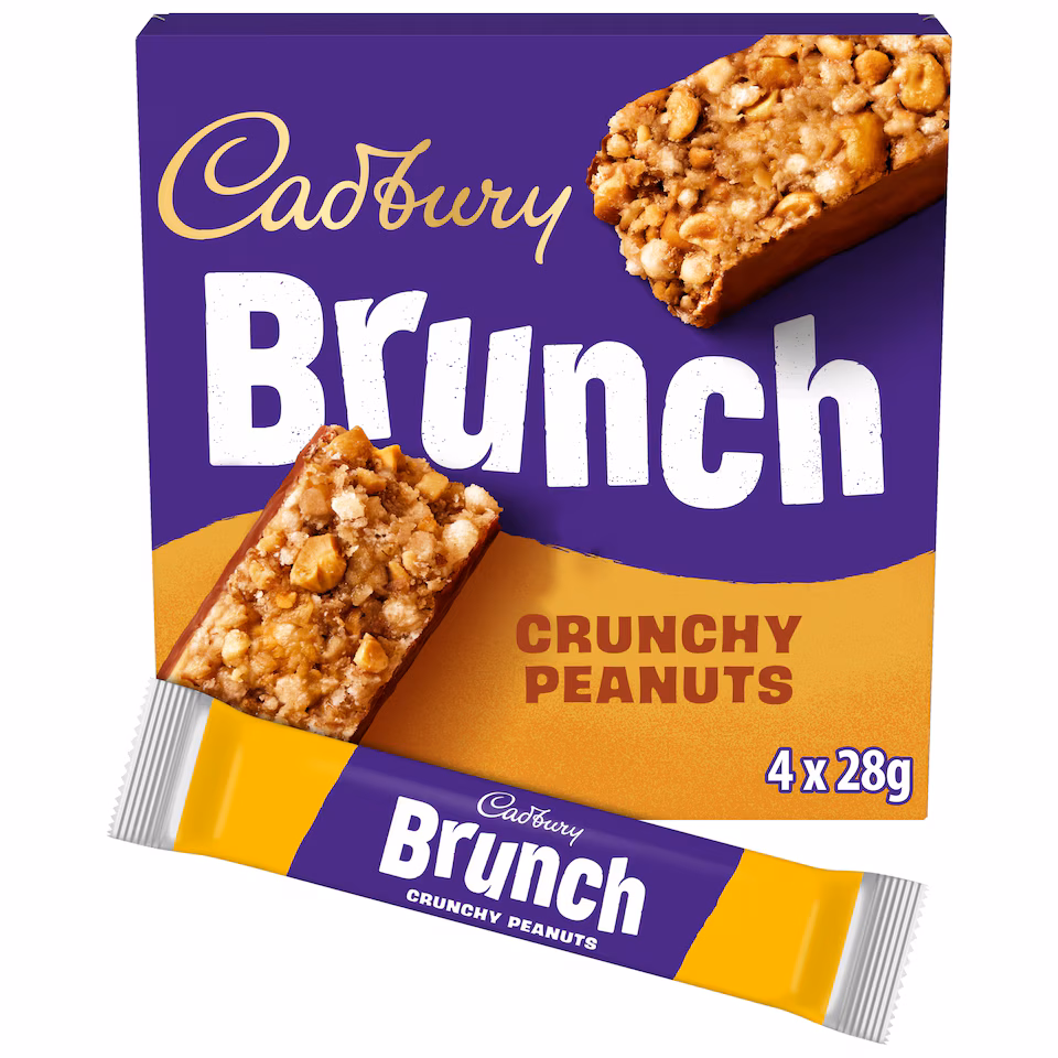Cadbury Brunch Peanut Wholegrain Cereal Bars 4 x 28g