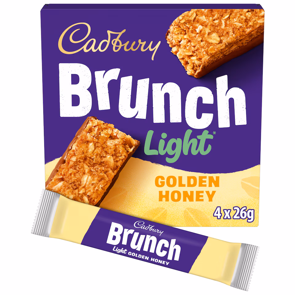 Cadbury Brunch Light Oats and Honey Wholegrain Cereal Bars 4 x 26g