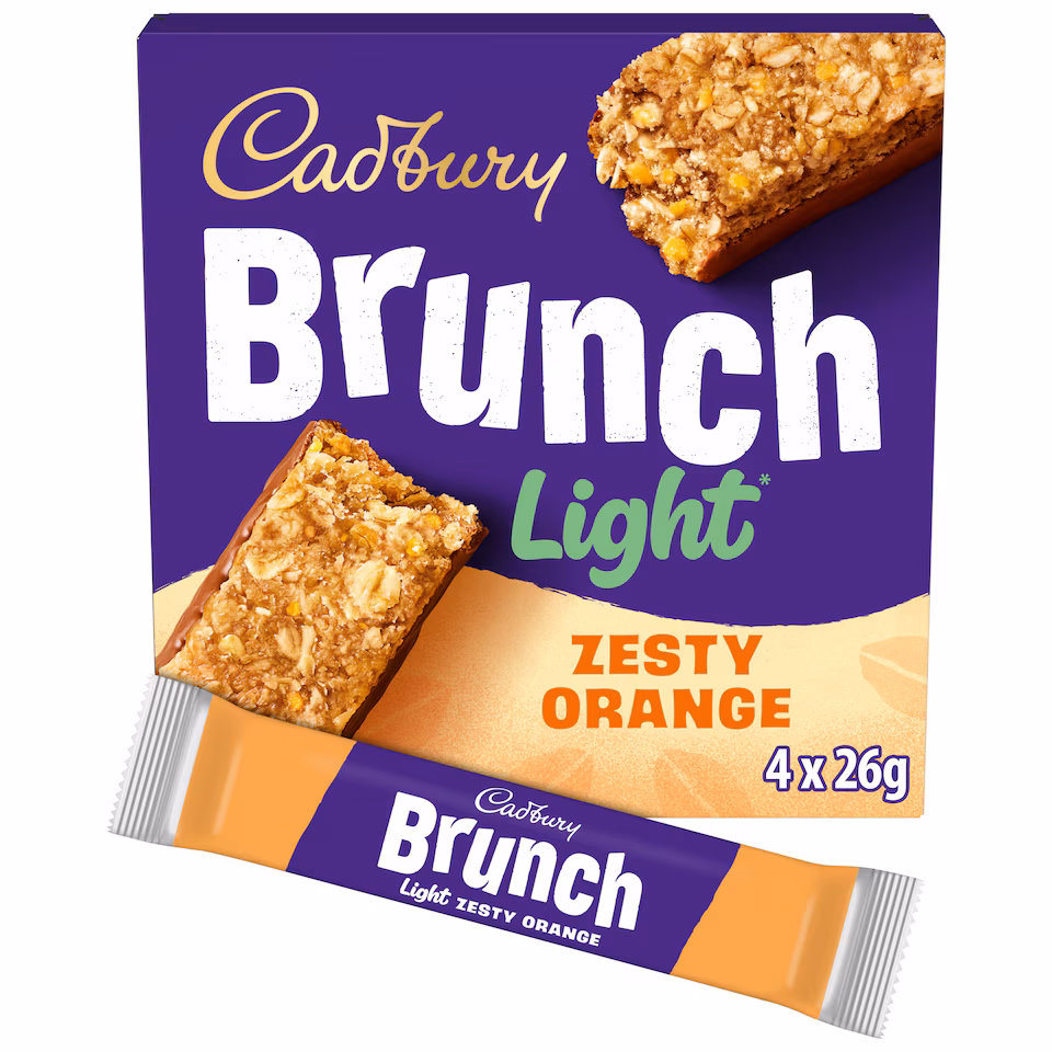 Cadbury Brunch Light Orange Wholegrain Cereal Bars 4 x 26g