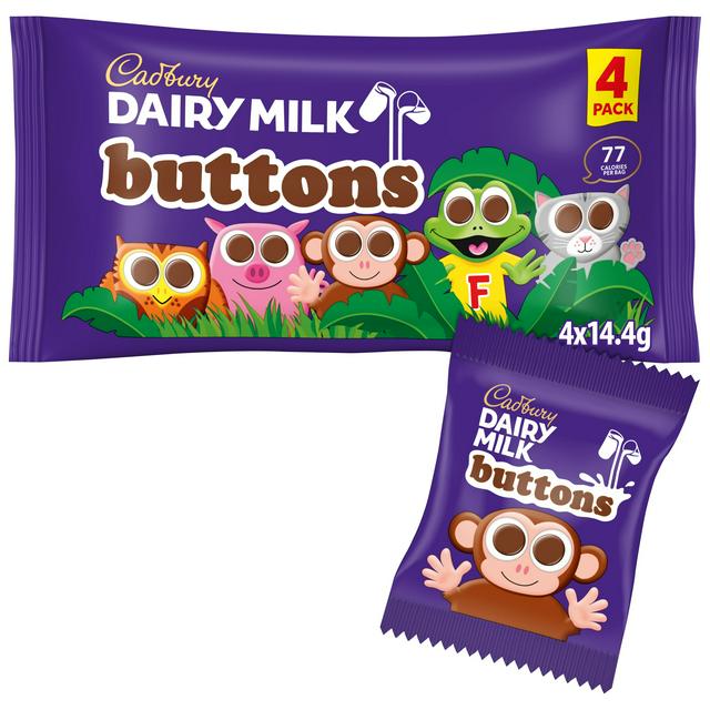 Cadbury Dairy Milk 4 x 14.4g Chocolate Buttons