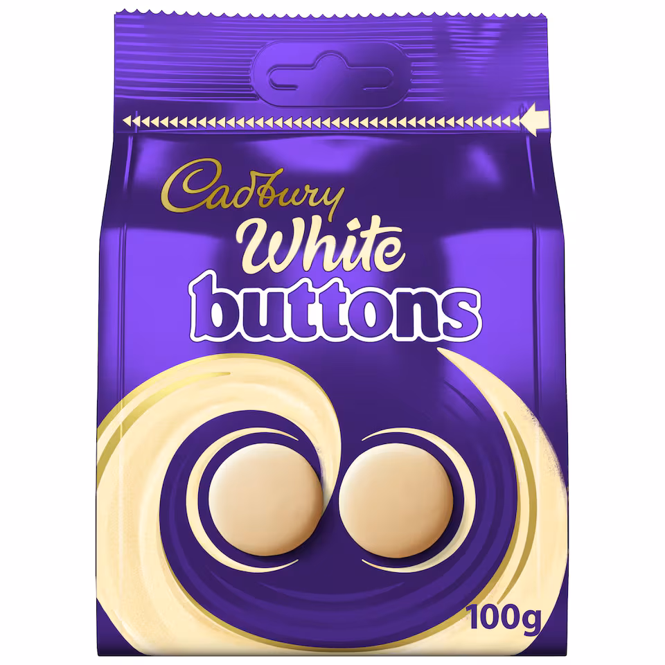Cadbury White Chocolate Buttons Bag 100G