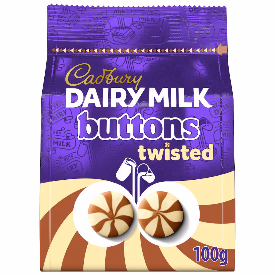 Cadbury Dairy Milk Twisted Chocolate Buttons Bag 100G