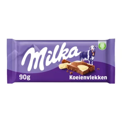Milka Happy Cow Milk & White Chocolate Bar 90g