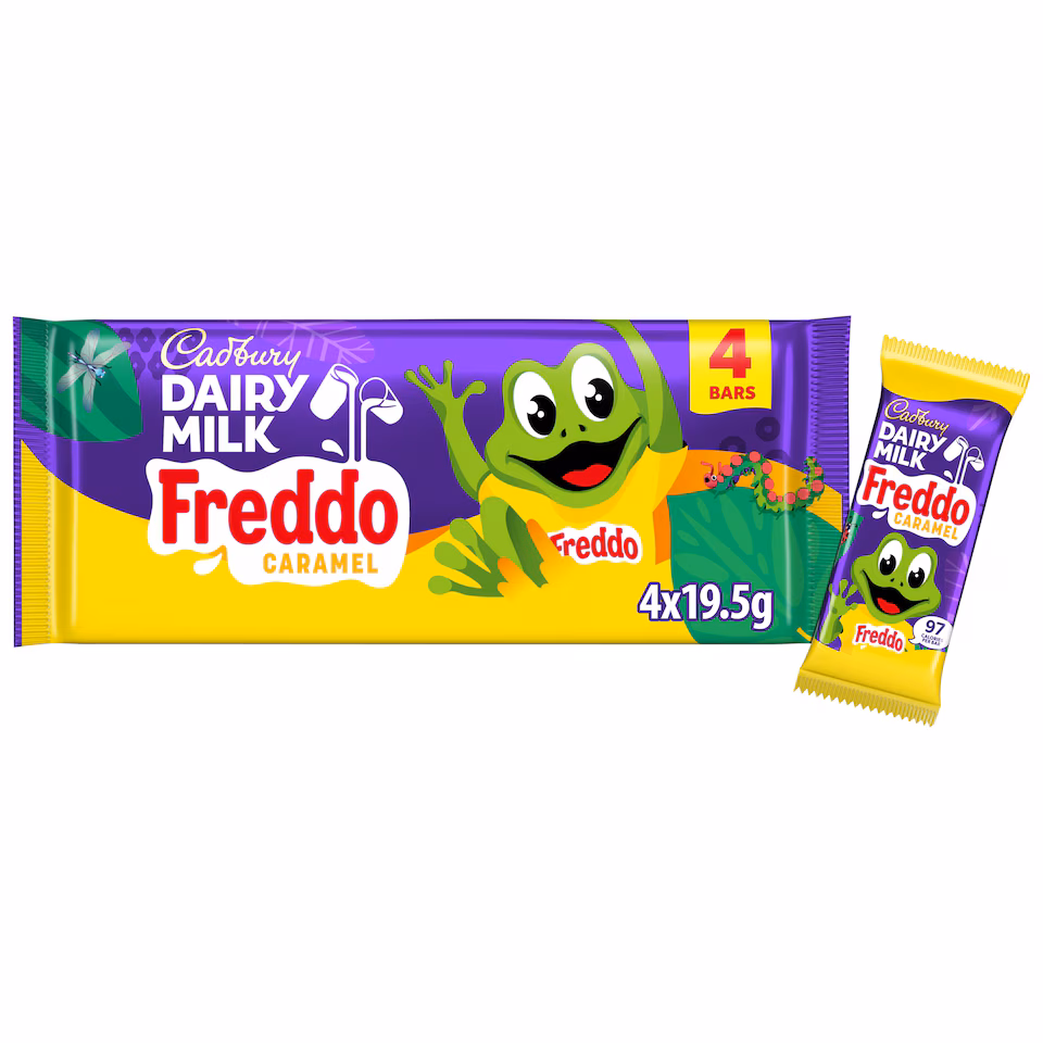 Cadbury Dairy Milk Caramel Freddo Chocolate Kids Multipack 4 x 18g