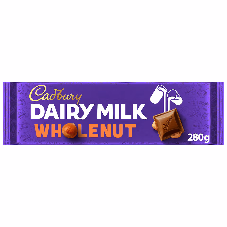 Cadbury Dairy Milk Wholenut Chocolate Block 280g