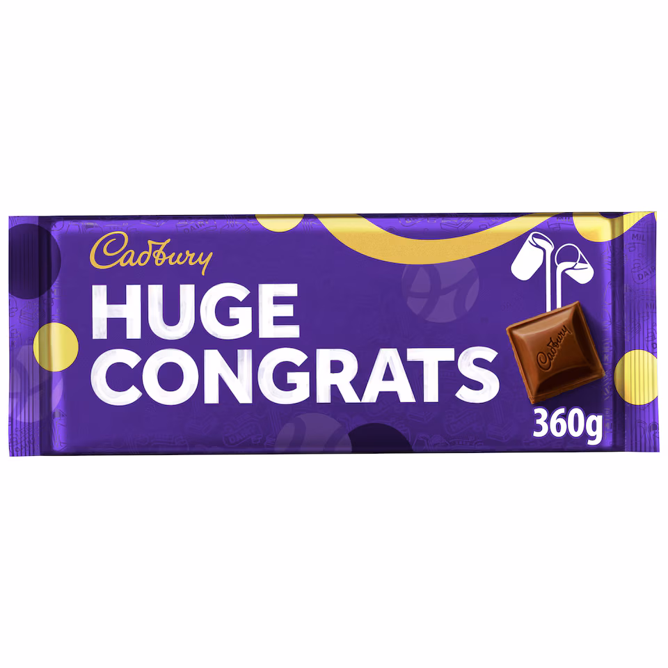 CADBURY DAIRY MILK HUGE CONGRATS CHOCOLATE BAR 360G