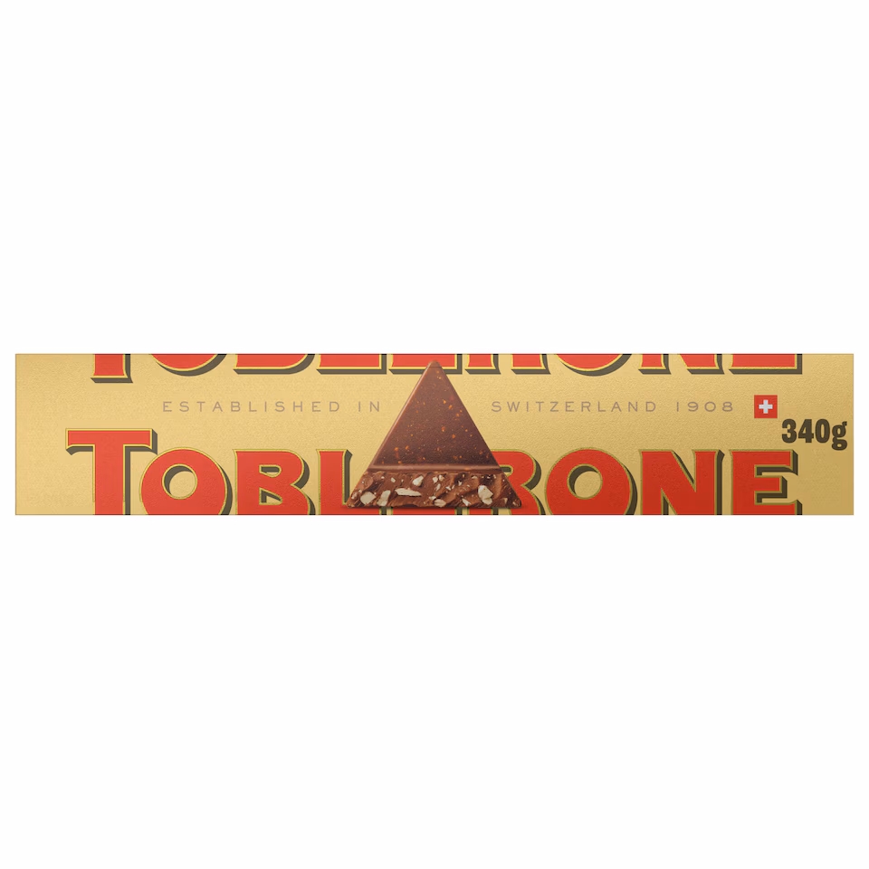 TOBLERONE MILK CHOCOLATE WITH HONEY & ALMOND NOUGAT 340g