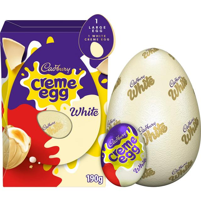 Cadbury Creme Egg Large White Chocolate Easter Egg 190g