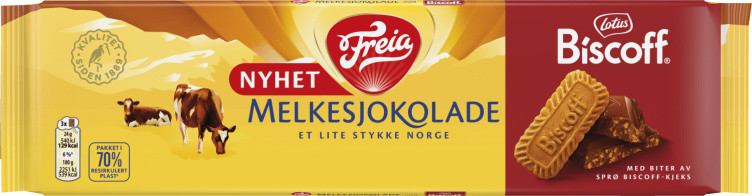 Melkesjokolade Biscoff 190g Freia