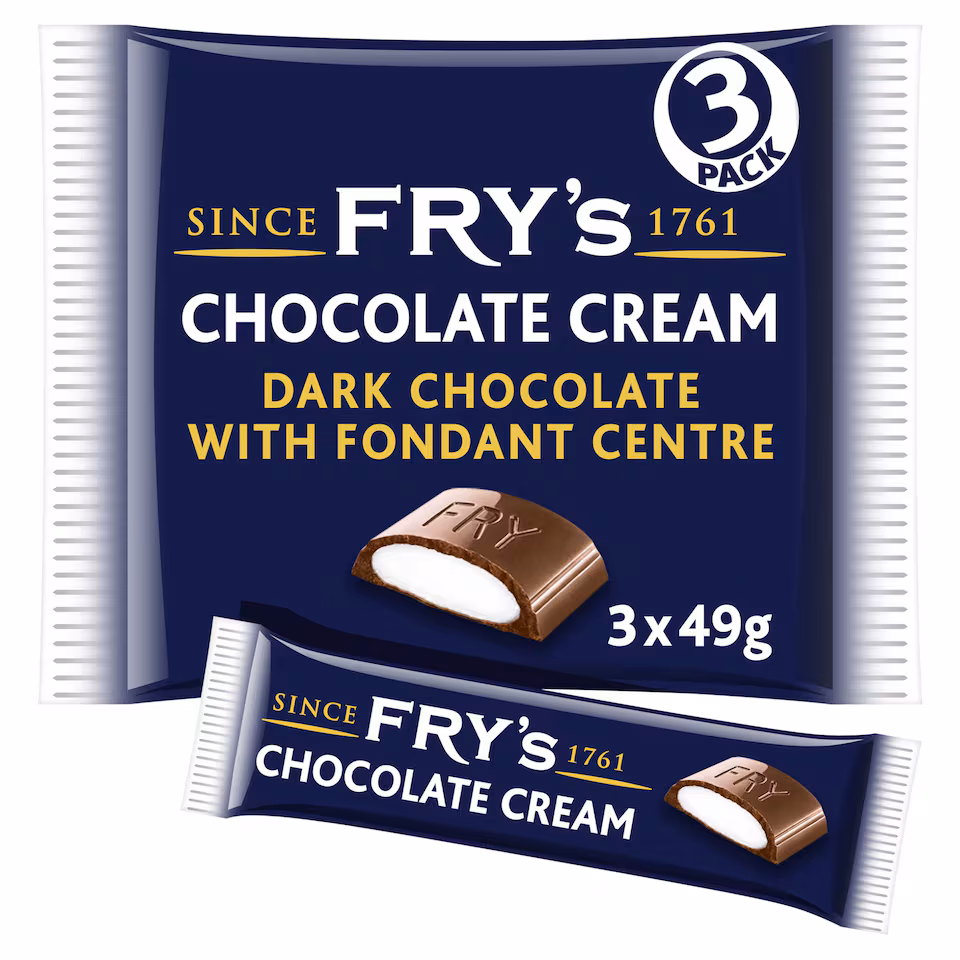 Fry's Chocolate Cream Chocolate Bar 3 Pack Multipack 147g